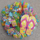 Flip Flops Wreath Bright Summer Wreath Fall Wreath Spring Wreath Summer Front Door Poolside Wreath Summer Front Door Hanger Wreath