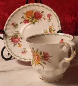 QUEEN'S Special Flowers, CARNATIONS- ROSINA CHINA-Tea Cup & Saucer Set