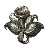 Vintage Sterling Silver Calla Lily Brooch Large Realistic Flower Pin Estate