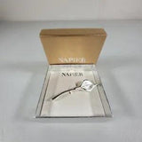 Signed Napier Silver Tone Lily Flower Brooch Floral In Box