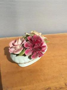 Floral posy basket Thorlez Staffordshire England carnation roses red rose flower