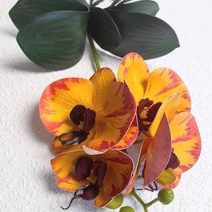 artificial orchid, yellow orchid, artificial flowers, yellow phalaenopsis, orchid home decor, gift for her, mothers day, orchid flower