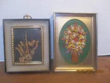 2 VINTAGE DRIED FLOWER PICTURES