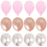 Bubble Gum Pink and Rose Gold Balloon Bouquet | Confetti Balloons | Wedding Balloons Birthday | Bridal Shower Balloons | Party Balloons