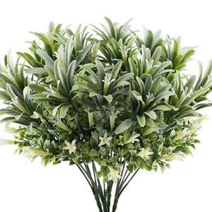 Artificial Lily Flowers Plants Plastic Leaves Garden Shrubs Green Grass Bushes
