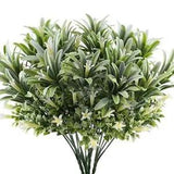 Artificial Lily Flowers Plants Plastic Leaves Garden Shrubs Green Grass Bushes