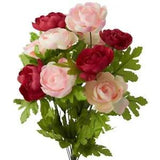 Mixed Pink Poly Silk Ranunculus Floral Bundle