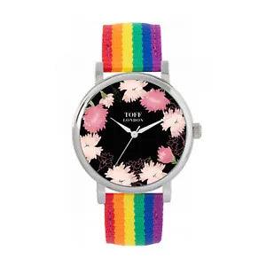 Toff London TLWS-70133 Ladies Pink Carnations Flower Watch