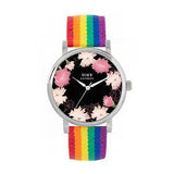 Toff London TLWS-70133 Ladies Pink Carnations Flower Watch
