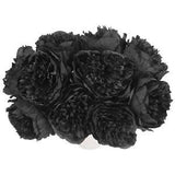 Artificial Flower Heads, Silk Peony Plants Hydrangea Black Faux Flowers 10Pcs
