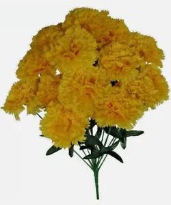 14-Yellow Carnation 20" Bush Artificial Indoor Outdoor Silk Flower Home D???cor US