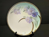 Prince Regent Hand Painted Blue Purple Aqua Carnation Plate Gold Trim
