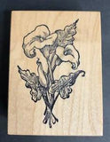 PSX Rubber Stamp Calla Lily Botanical Flowers Floral Wood Mounted F-1018