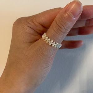 NEW & Limited Availability - All White Patterned Beaded Ring
