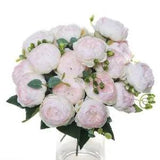 Artificial Flowers Silk Peonies Roses Bouquet High Quality Vase  Home Decoration
