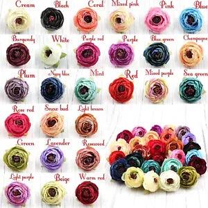 10/20P Artificial Silk Flower Heads Bulk Fake Rose Camellia Peony DIY Craft