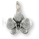 Orchid Jewelry Sterling Silver Handmade Orchid Flower Charm  OR5-C