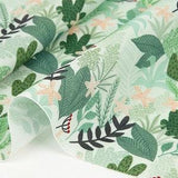Floral, Plants pattern, Green Nature, Flower printed Cotton Fabric by the yard, 110cm wide, Cotton material, Sewing, DTP, DYI, Korea, Free
