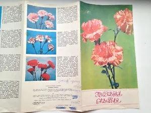 Garden Carnation Soviet vintage flowers booklet USSR russian