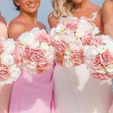 bridal bouquet/ wedding bouquet set/bridesmaids bouquets/set of bridesmaids bouquets/pink  bouquet/peony bouquet/ flowers