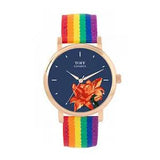 Toff London TLWS-69948 Ladies Orange Lilies Flower Watch