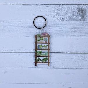 Plant shelf acrylic keychains