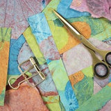 Leaf Embossed Paper Scrap Pack, Auroville Papers, Handmade, For Art Journaling, Collage, Scrapbooking, Cardmaking, Papercraft,