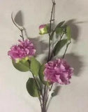 Pack x12 Stems Artificial Silk Flowers Peony Spray Mauve