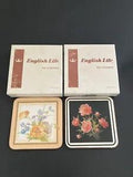 English Life Chantal/Peony Cork Back Coasters 2 Sets Made in England~12 Total