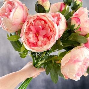 Real Touch Peony Stem | Extremely Realistic Luxury Quality Artificial Kitchen/Wedding/Home Decoration | Gifts French Floral Flowers Pink