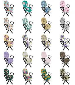 Ambesonne Soft Floral Office Chair Slipcover Protective Stretch Cover