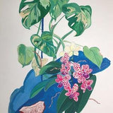 Geode Me Nothing - Gicl???e Print - Fine Art Print - Original Artwork - by Carla Deal - Botanical Painting - Orchids - Monstera - Crystal