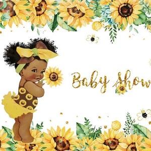 Sunflower Princess Photography Background Sweet Bee Girl Newborn Baby Shower Birthday Party Vinyl Backdrops Photo Studio Table Decoration