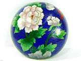 Fine 4" Decorative Peony Flower Cloisonne Copper Enamel Trinket Jewelry Box Case