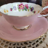 RARE Vintage Pink Fuchsia & White Cabbage Roses Paragon Teacup, By Appointment to Her Majesty the Queen,Flower bouquet,  Made in England-MW