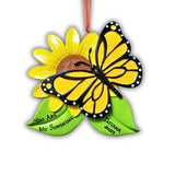 Sunflower Personalized Gift Butterfly Handmade Customized Christmas Tree Ornament Positive Motivational Christmas Gift Custom Holiday Gift