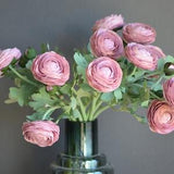 19" Dusty Pink Real Touch Faux Ranunculus, DIY Florals Gifts, Handmade Home/Wedding/Holiday Decorations, Make Bouquets/Centerpieces