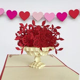 Mother's Day Pop Cards Red Rose Bouquet Pop Up Greeting Card, Pop up Birthday Card, Flowers Pop Cards, 3D Cards, Valentine's Day Pop Cards
