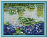 Cross Stitch Water Lily Lotus Flower In The Pond Designs Pattern Canvas Displays