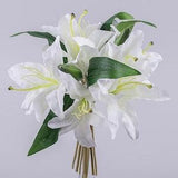 Tiger lily bouquet, artificial stargazer lily, silk lily, real touch white lily, faux lily stem, white lily arrangement DIY bouquet