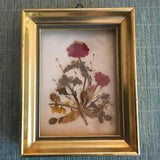 Vintage REICHLIN-Switzerland Miniature Gold Framed Dried Flower Arrangement