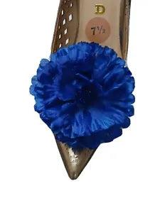 Blue Color Carnation Flower Shoe Clips, Shoe Accessories, 2pcs