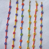 Daisy Flower Beaded Necklace. BEST SUMMER NECKLACE!! Choose your colour combination - Colourful seed bead necklace choker