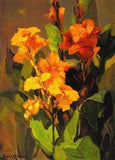 Oil painting impression still life flowers plants Canna-Lilies-Franz-Bischoff