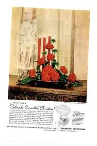 1960 Print Ad Colorado Flower Growers Association Denver Carnation Christmas