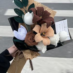 Halloween bouquet Crochet Flower Bouquet|Crochet Flowers|Crochet Rose|Crochet Bouquet|Mother's Day Gift|Girlfriends Gift|Housewarming Gift
