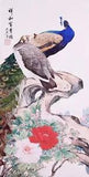 100% ORIENTAL ASIAN FINE ART CHINESE WATERCOLOR PAINTING-Peacock&Peony flower