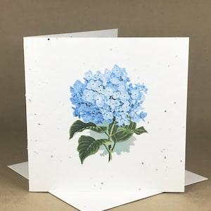 Plantable Eco-Friendly Seeded Card / Blue Hydrangea
