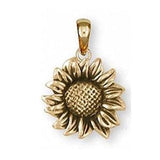 Sunflower Jewelry Sunflower Pendant Jewelry 14k Gold Handmade Flower Pendant SF6-PG