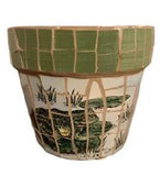 Mosaic Planter Flower Pot With Frog And Lily Pads Green Garden Indoor Pond 6???